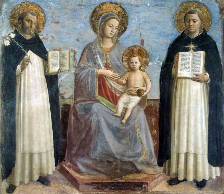 Vierge à lenfant avec saint Dominique et saint Thomas dAquin   Fra Beato Angelico
