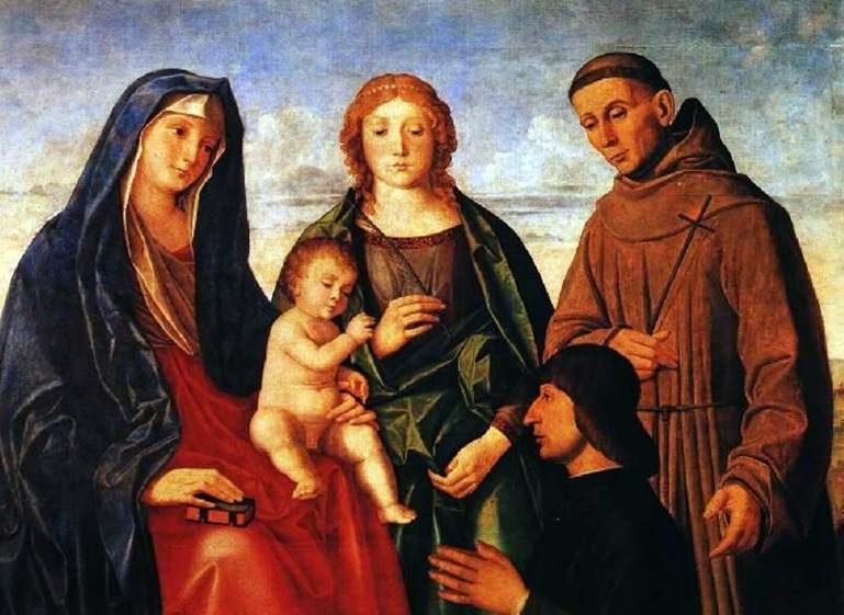 Marie et lenfant, saint François dAssise, saint et donateur   Vincenzo Catena