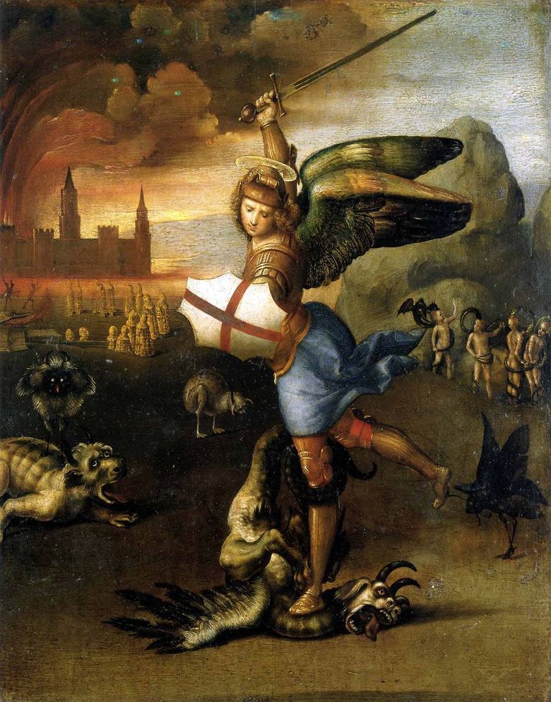 Saint Michel et le dragon   Raphael Santi