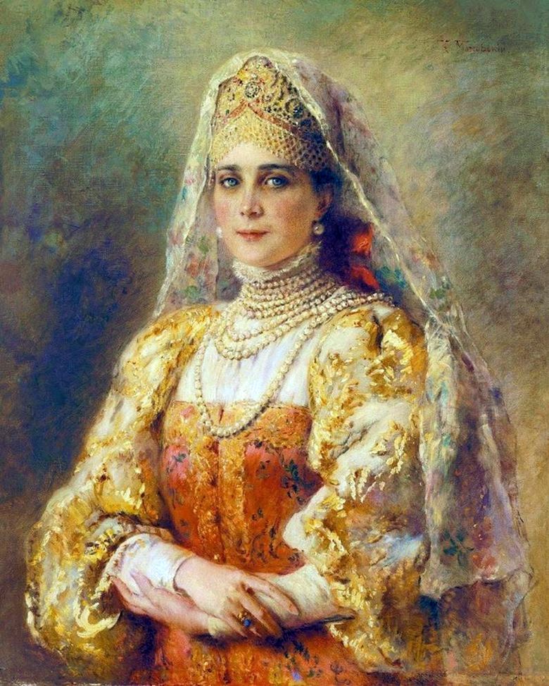 Portrait de la princesse Zinaida Nikolaevna Yusupova en costume russe   Konstantin Makovsky