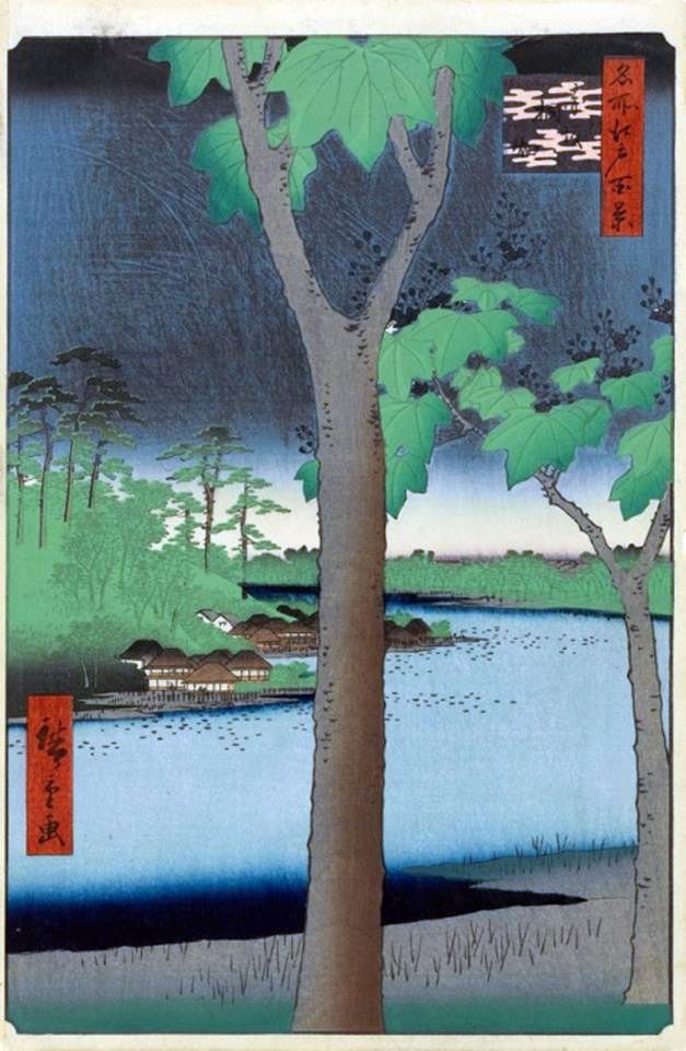 Akasaka, plantation de Paulownia   Utagawa Hiroshige