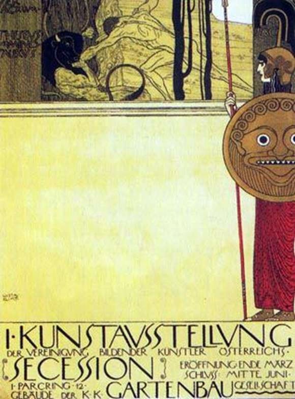 Affiche pour la première exposition de la Sécession viennoise   Gustav Klimt