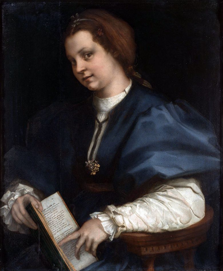 Portrait dune fille avec un livre de poèmes de Pétrarque   Andrea del Sarto