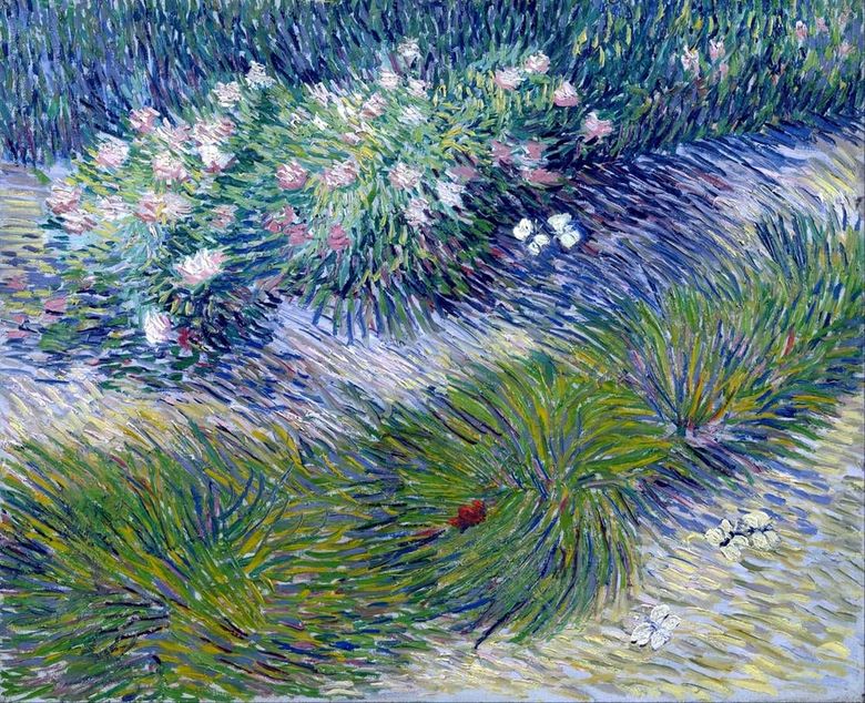 Herbe et papillons   Vincent Van Gogh