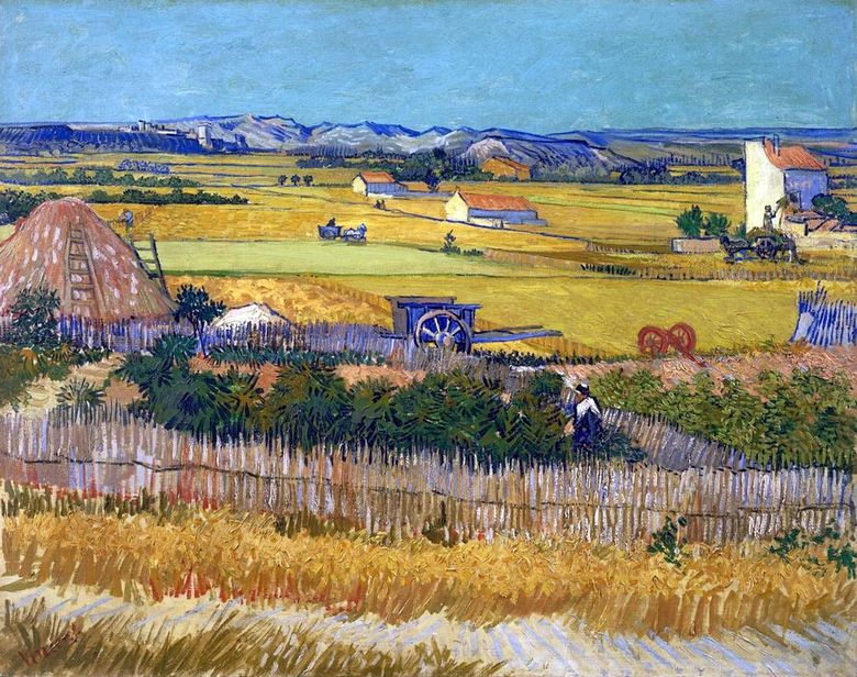 Récolte à La Cro et Montmajeur en arrière plan (Récolte)   Vincent Van Gogh