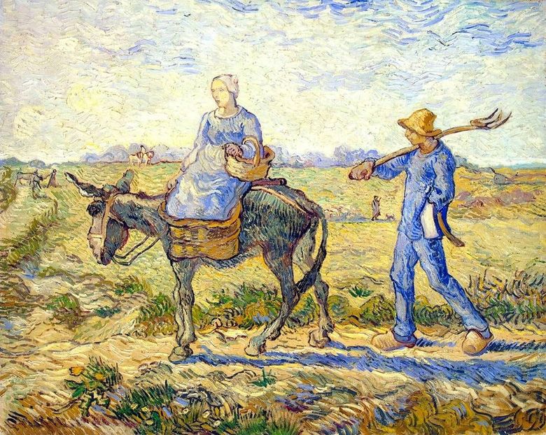 Matin: Départ pour le travail (par Moulin)   Vincent Van Gogh