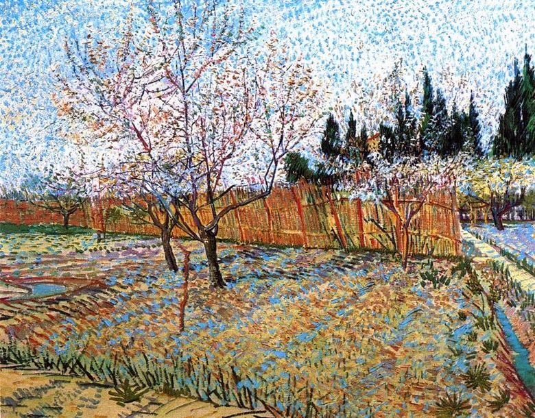 Verger aux pêches en fleurs   Vincent Van Gogh