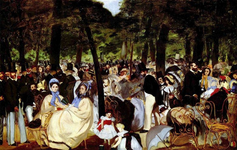 Musique au jardin des Tuileries   Edouard Manet