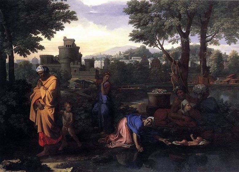 Labandon de Moïse dans le Nil   Nicolas Poussin