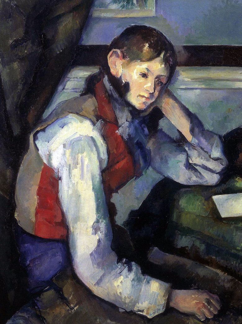 Le garçon au gilet rouge   Paul Cezanne