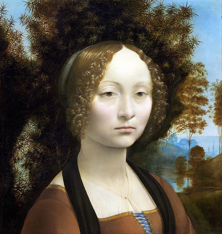 Portrait de Ginerva de Bensi   Léonard de Vinci