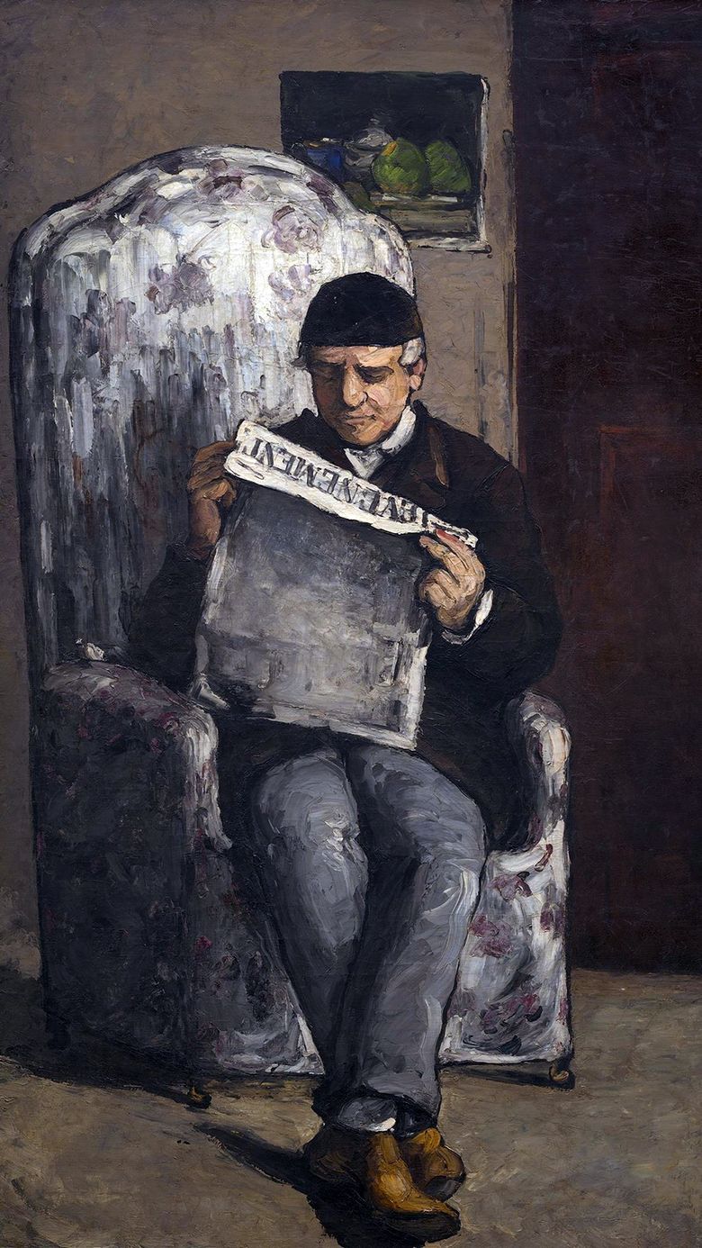 Portrait de Louis Auguste Cezanne, père de lartiste lisant Evenman   Paul Cezanne