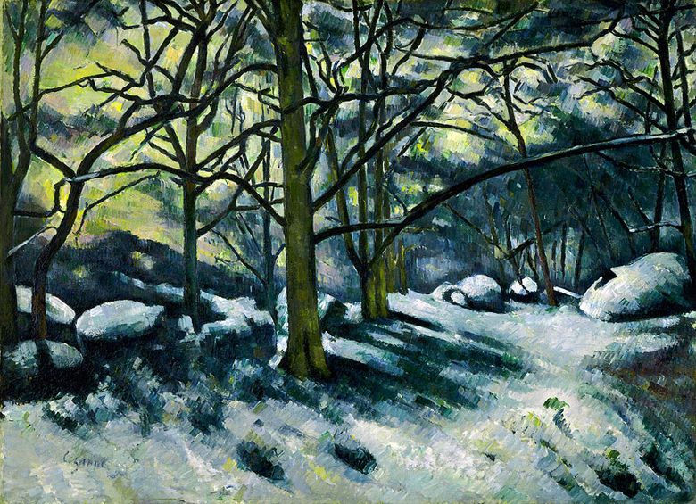 Faire fondre la neige dans la forêt de Fontainebleau   Paul Cezanne
