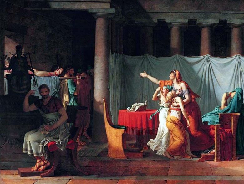 Des licteurs ramènent à Brutus les corps de ses fils exécutés   Jacques Louis David