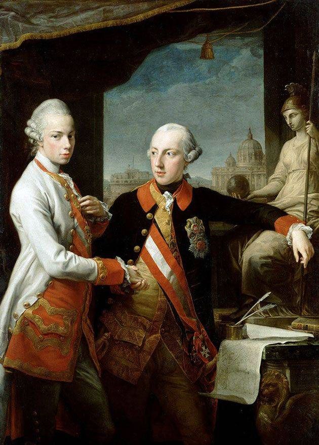 Portrait de lempereur Joseph II et de Léopold de Toscane   Pompeo Batoni