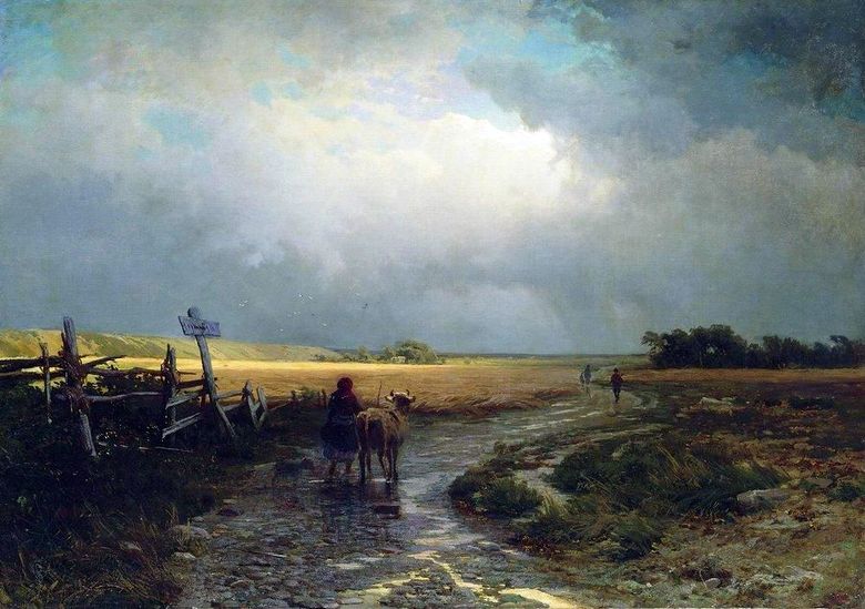 Après la pluie. Route de campagne   Fedor Vasilyev