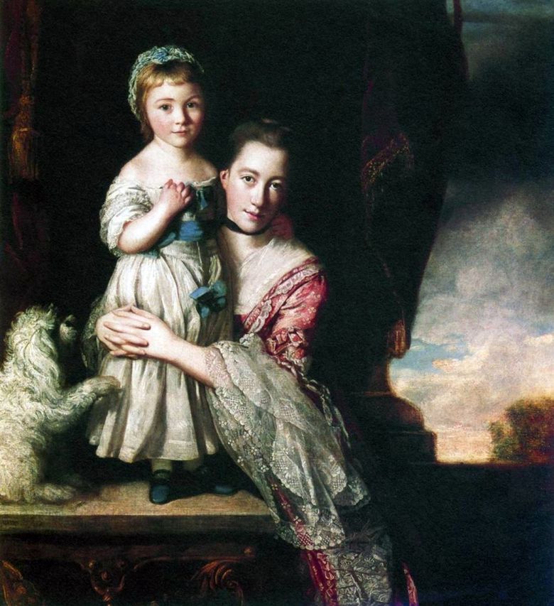 Georgiana, comtesse Spencer, avec sa fille   Joshua Reynolds