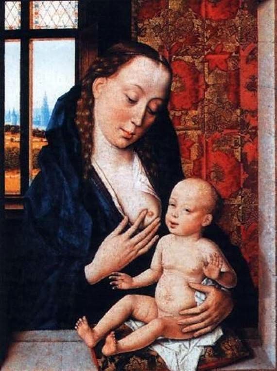 Madonna allaitement bébé   Dirk Bouts