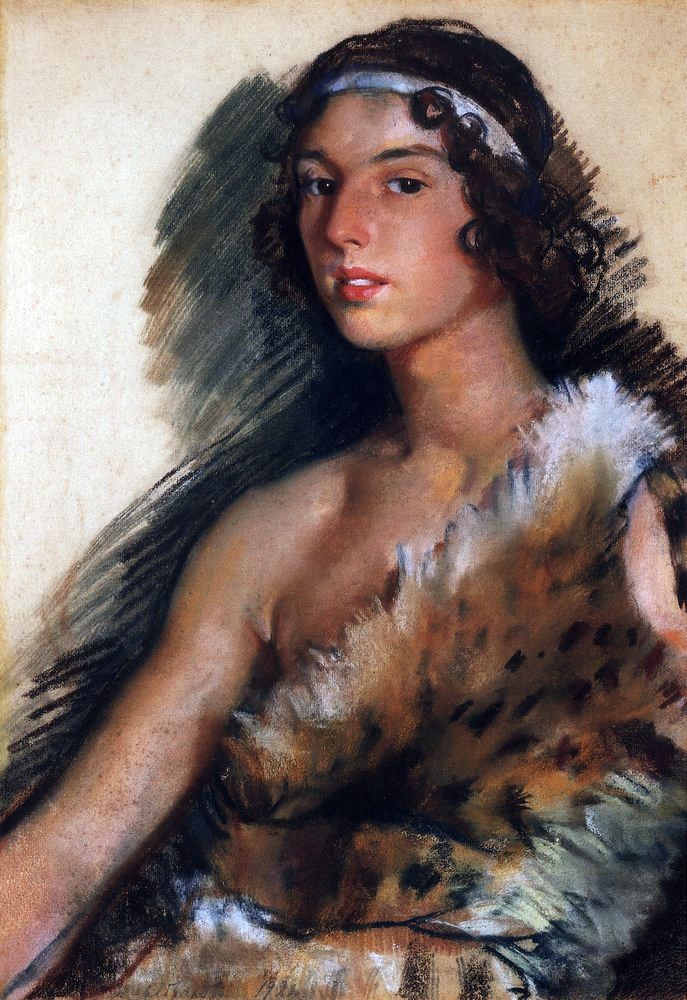 Portrait de G. M. Balanchivadze (J. Balanchine) en costume de Bacchus   Zinaida Serebryakova