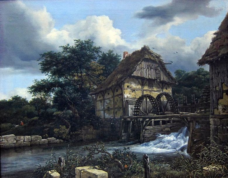 Deux moulins à eau   Jacob van Reisdal