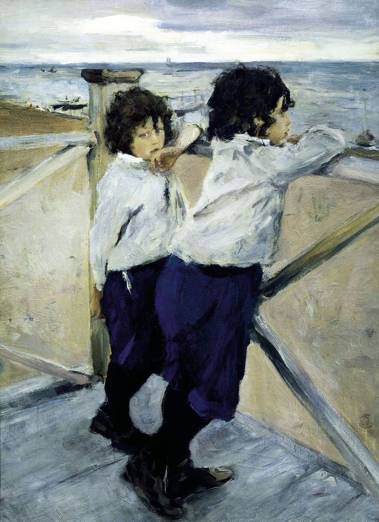 Enfants au bord de la mer (Sasha et Yura Serov)   Valentin Serov