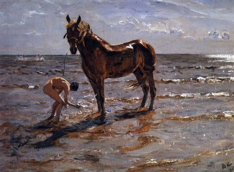 Baigner un cheval   Valentin Serov