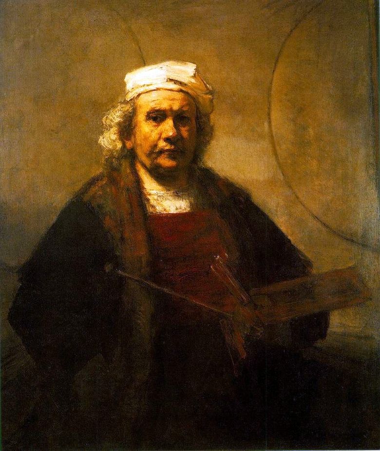 Autoportrait au travail   Rembrandt Harmenszoon Van Rijn