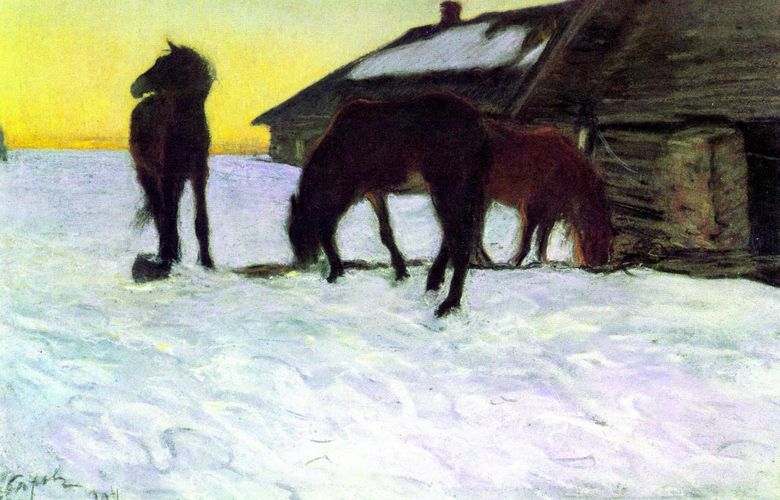 Des limons à un point deau. Domotkanovo   Valentin Serov