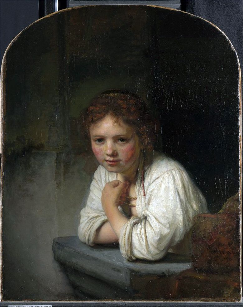 Fille à la fenêtre   Rembrandt Harmenszoon Van Rijn