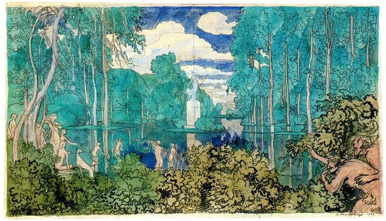 Étang dans le parc   Alexandre Benois