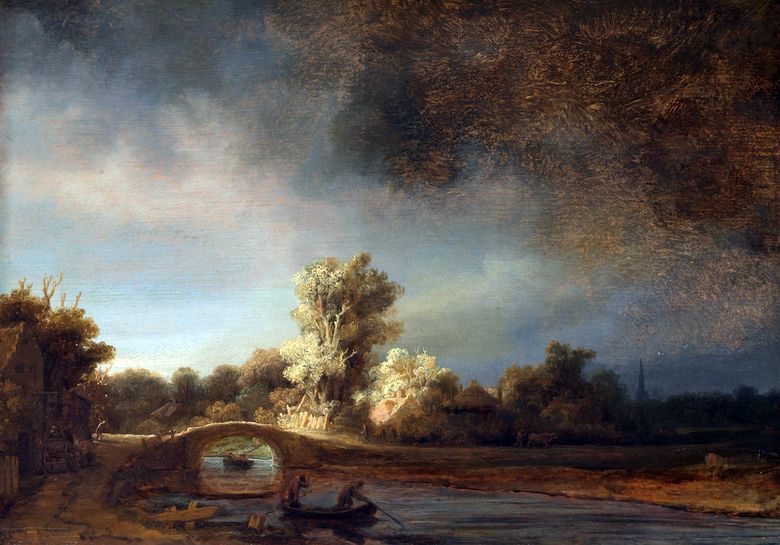 Pont de pierre   Rembrandt Harmenszoon Van Rijn
