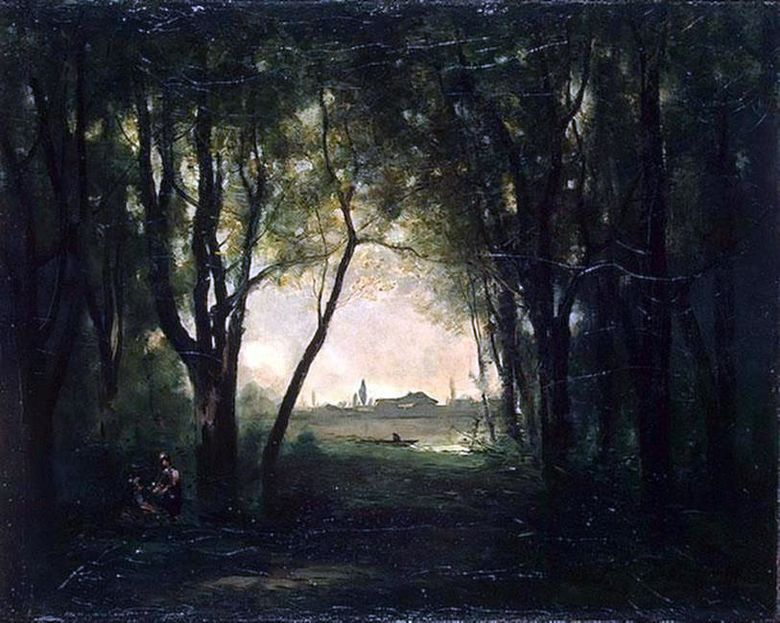 Paysage avec un lac   Camille Corot