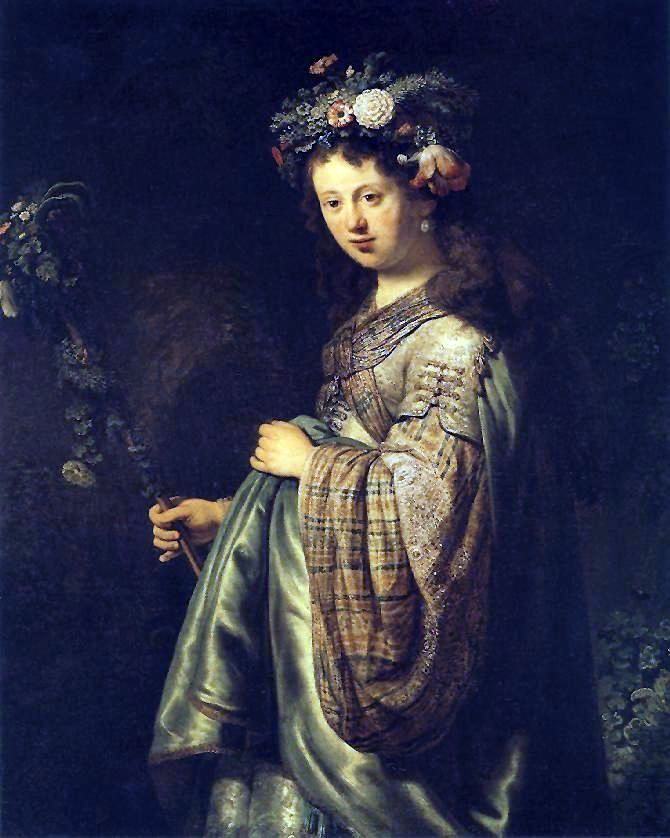 Portrait de Saskia à limage de la flore   Rembrandt Harmenszoon Van Rijn