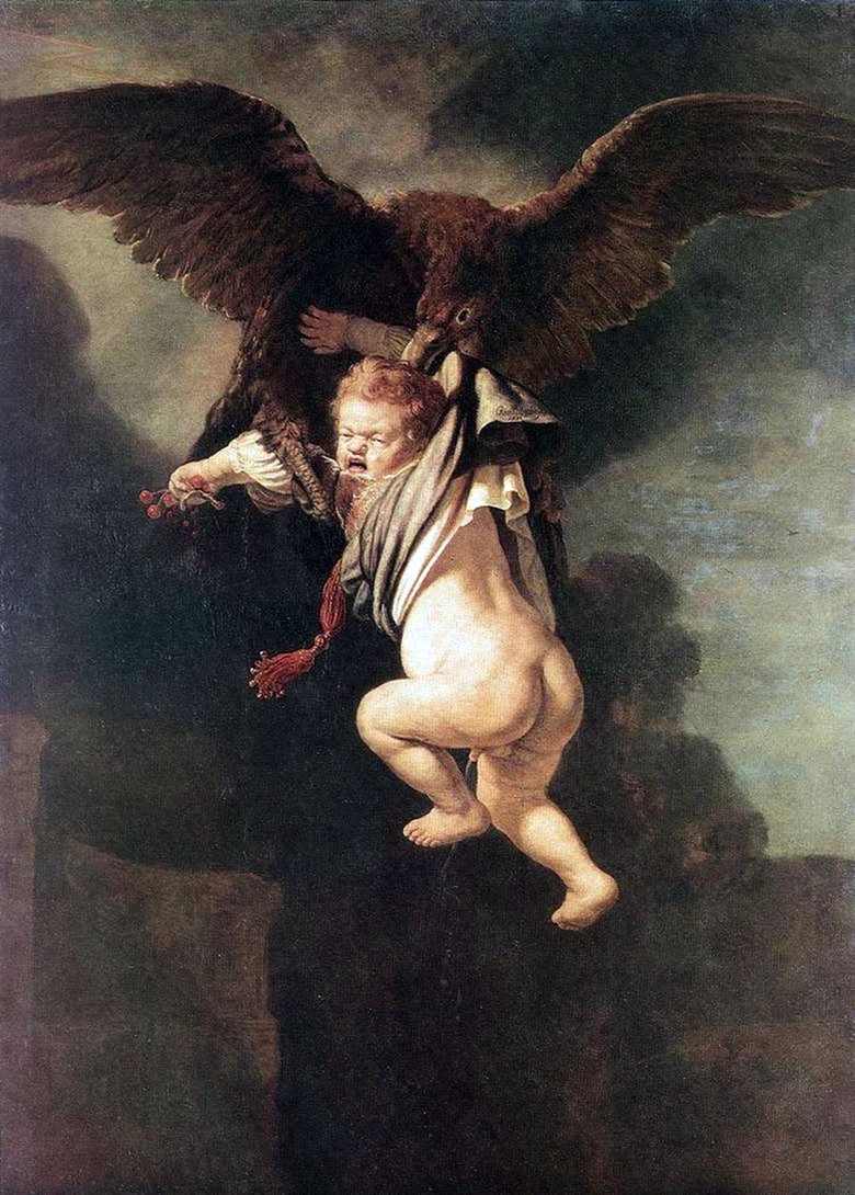 Lenlèvement de Ganymède (Ganymède dans les griffes dun aigle)   Rembrandt Harmenszoon Van Rijn