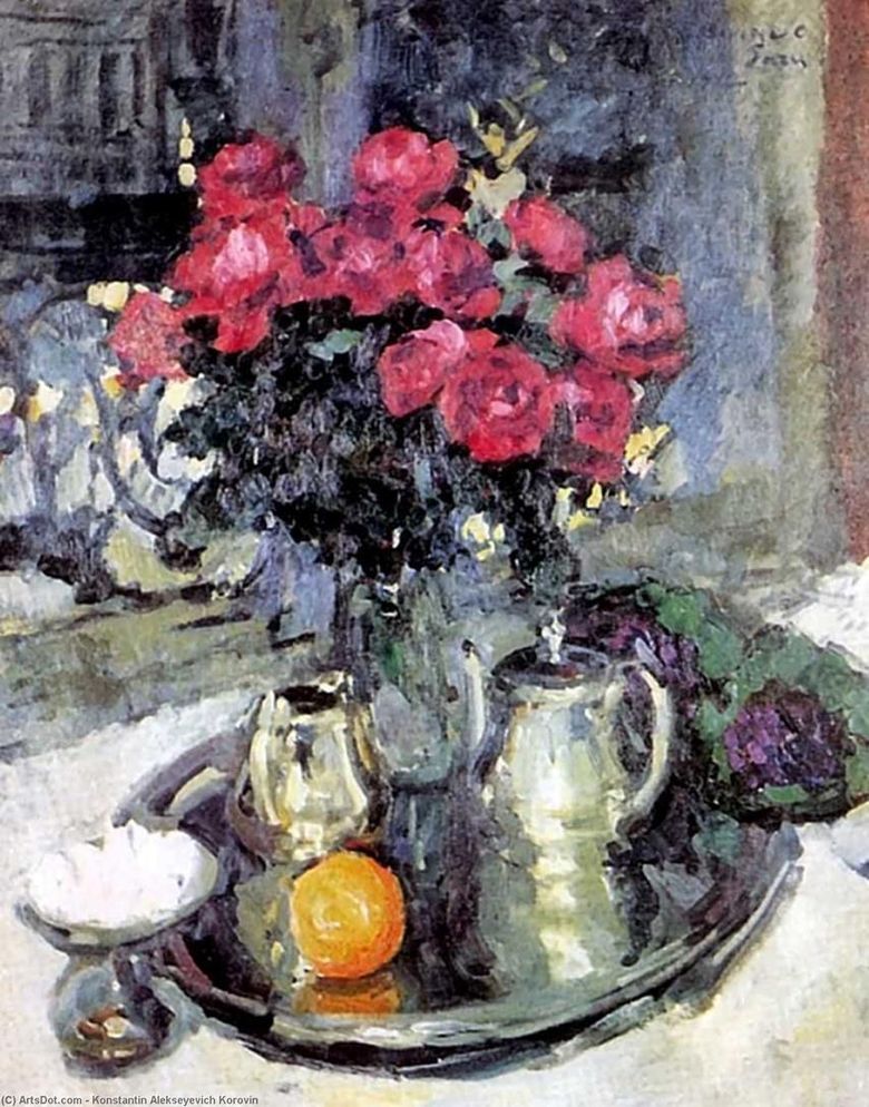 Roses et violettes   Konstantin Korovin