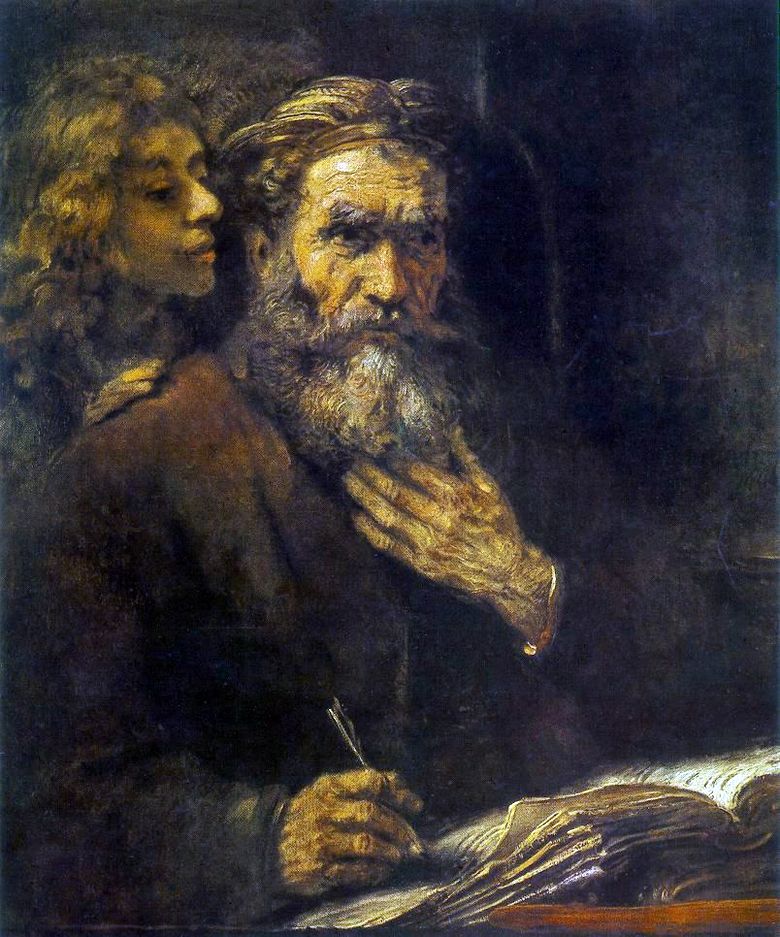 Saint Matthieu et lange   Rembrandt Harmenszoon Van Rijn