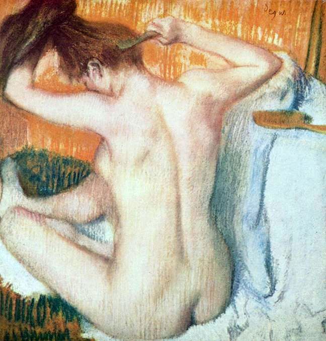 La femme derrière les toilettes   Edgar Degas