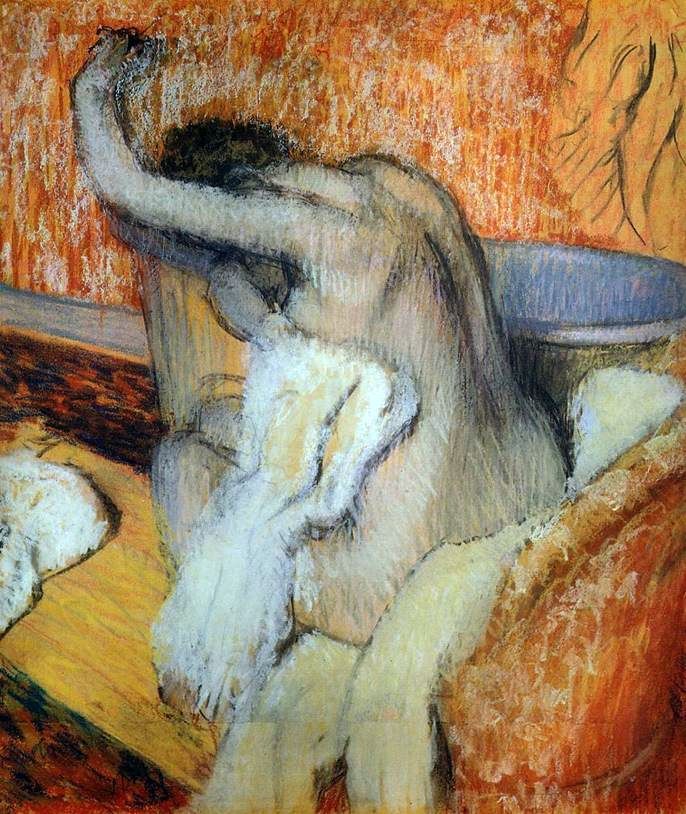 Femme sessuyant avec une serviette   Edgar Degas