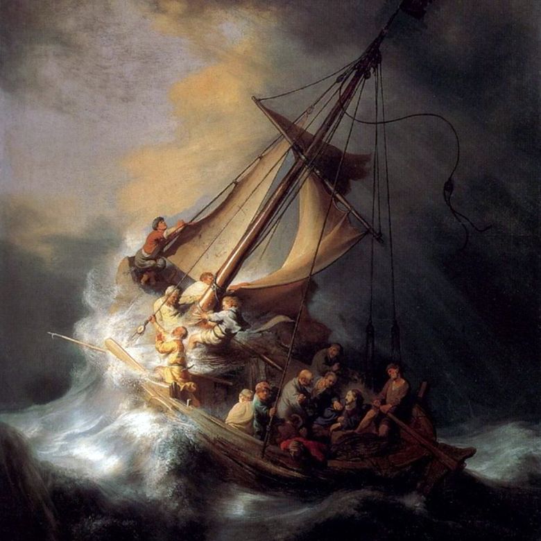 Navette du Christ dans une tempête   Rembrandt Harmenszoon Van Rijn