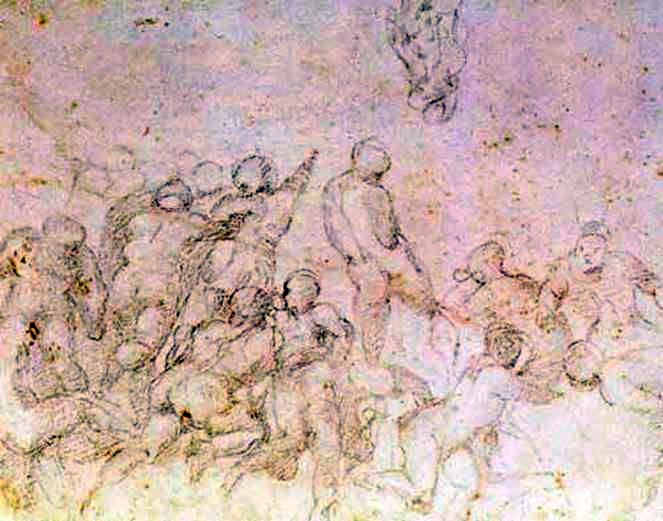 Esquisse préparatoire au tableau La bataille de Cachine   Michelangelo Buonarroti