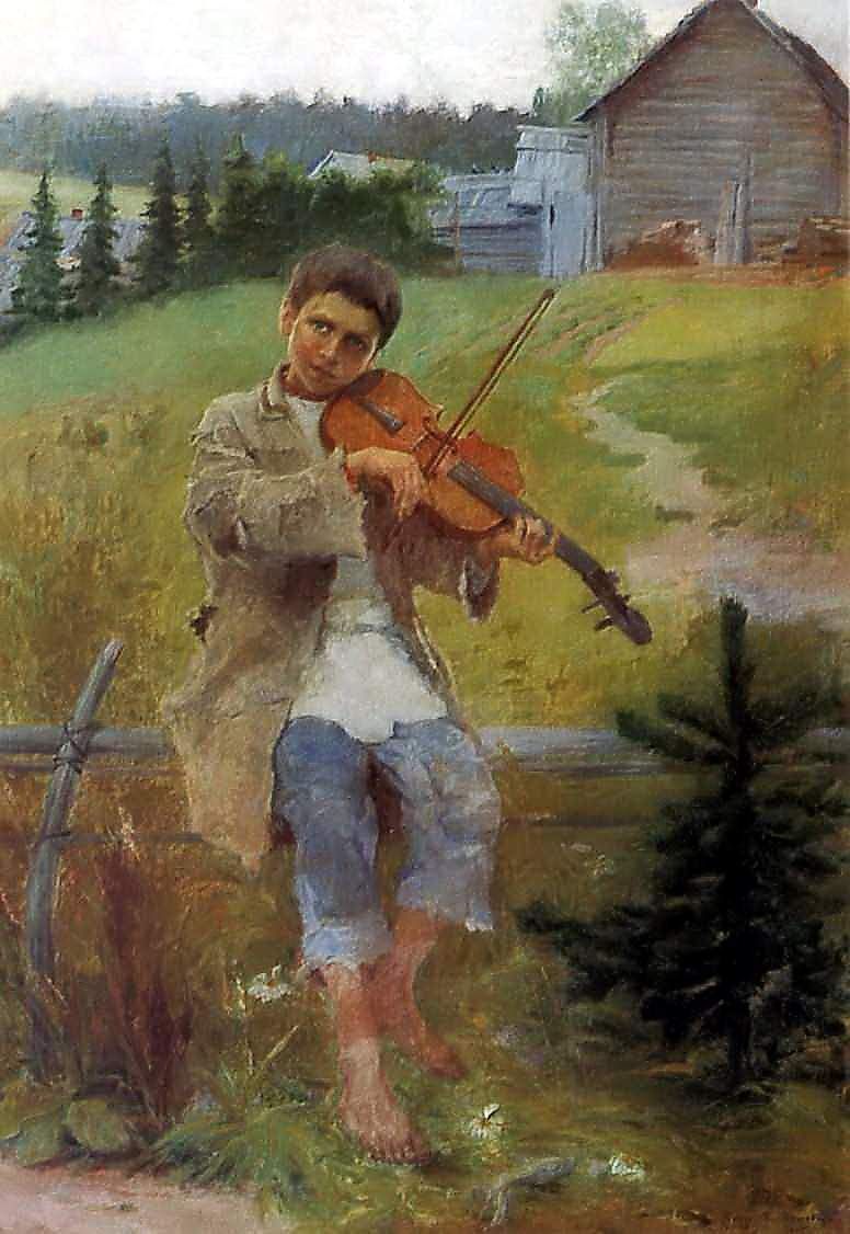 Garçon avec un violon   Nikolai Petrovich Bogdanov Belsky