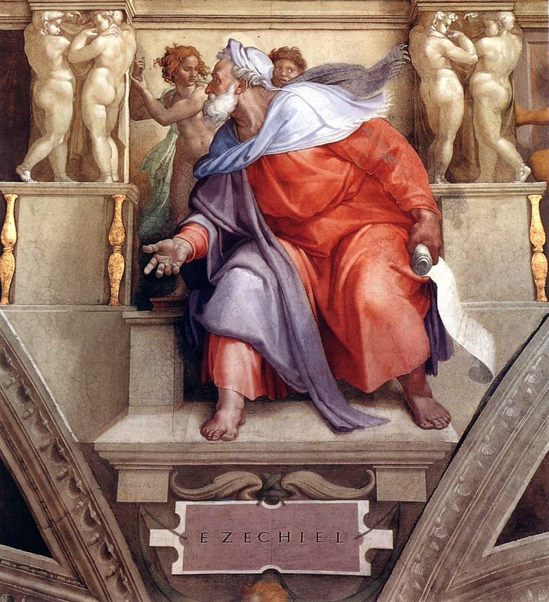 Prophète Ezéchiel (fresque)   Michelangelo Buonarroti