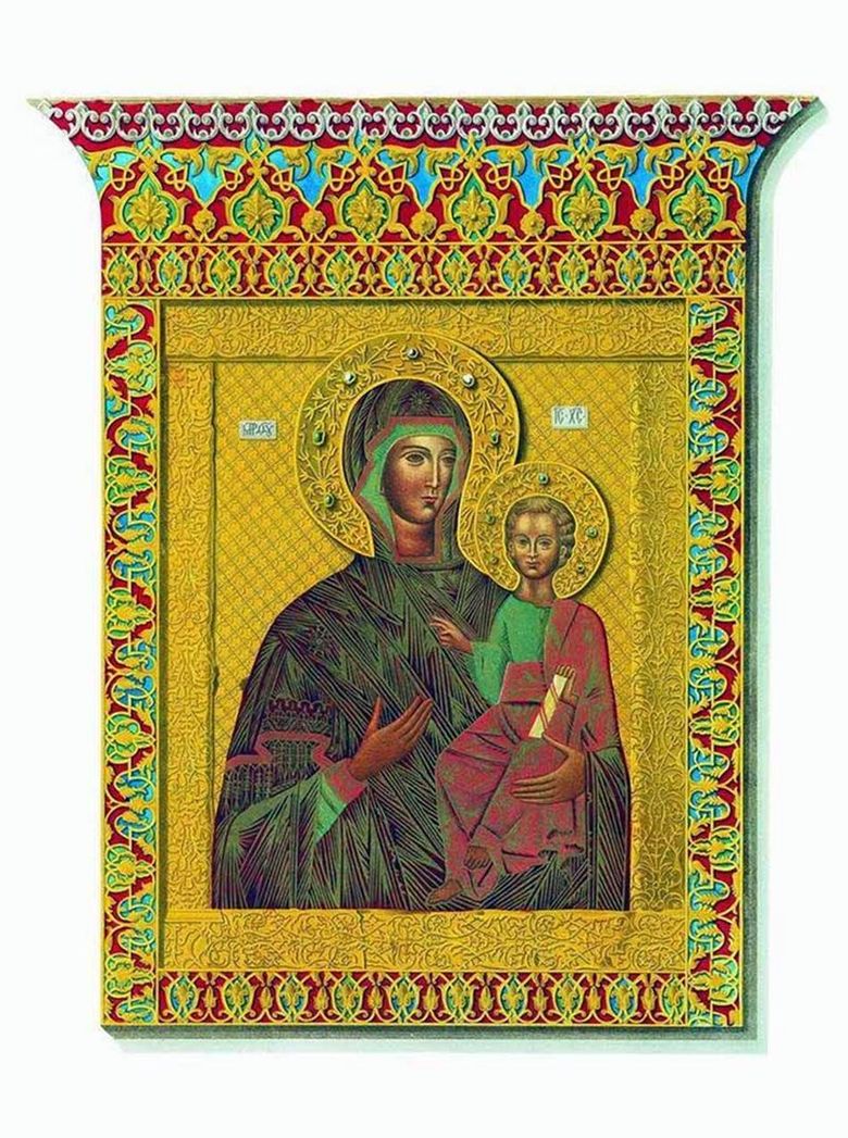 Sainte Icône dHodegetria de Notre Dame de Smolensk   Fedor Solntsev