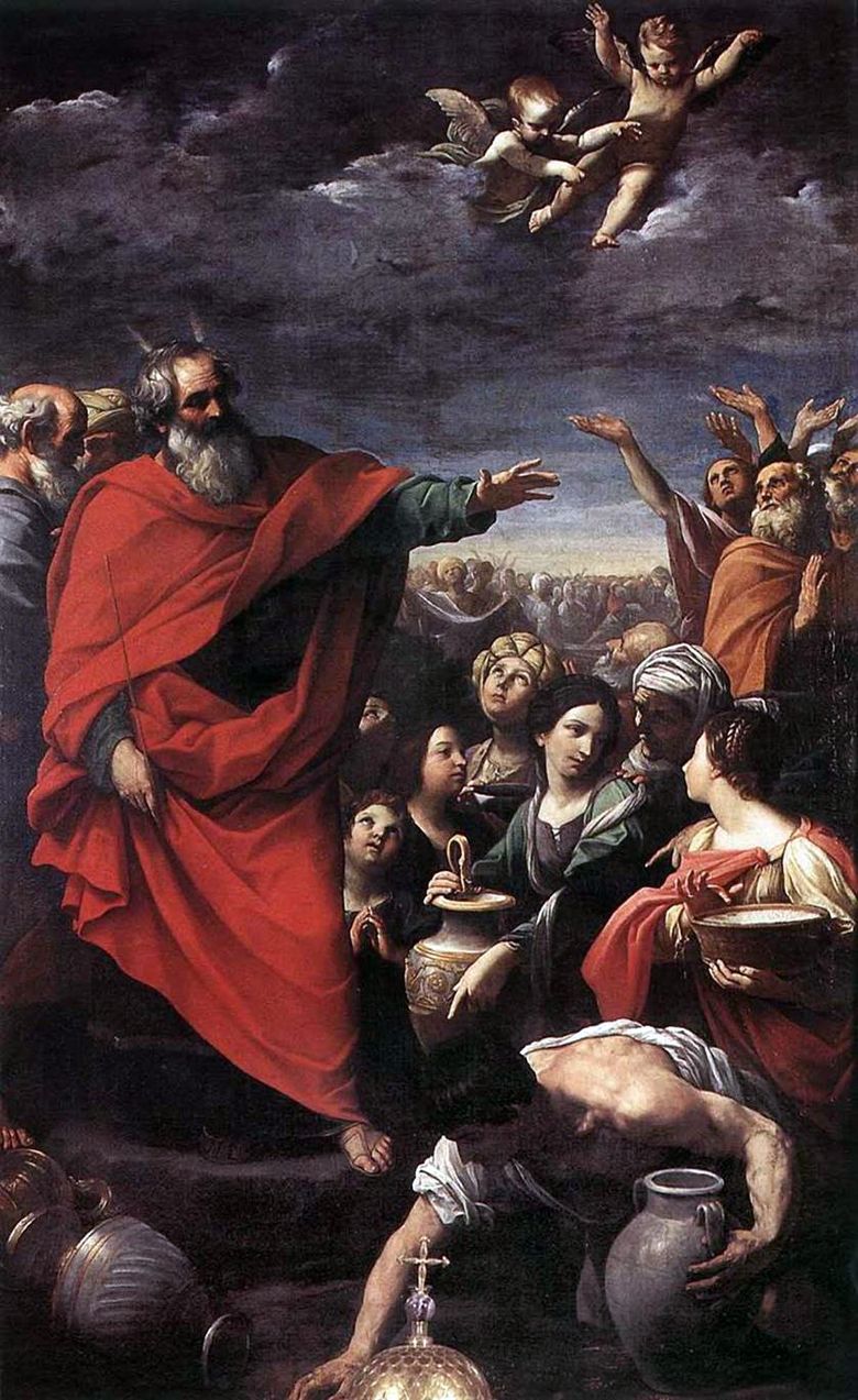 Moïse et la collection de manne du ciel   Guido Reni