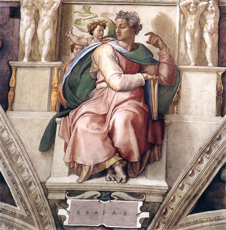 Le prophète Isaïe (fresque)   Michelangelo Buonarroti