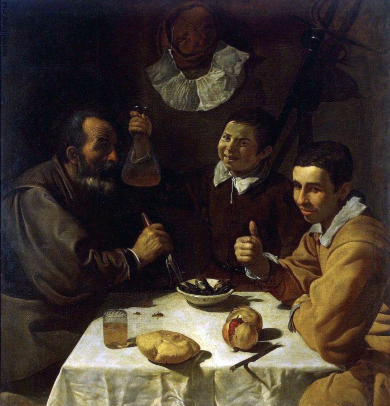 Trois hommes à table   Diego Velazquez
