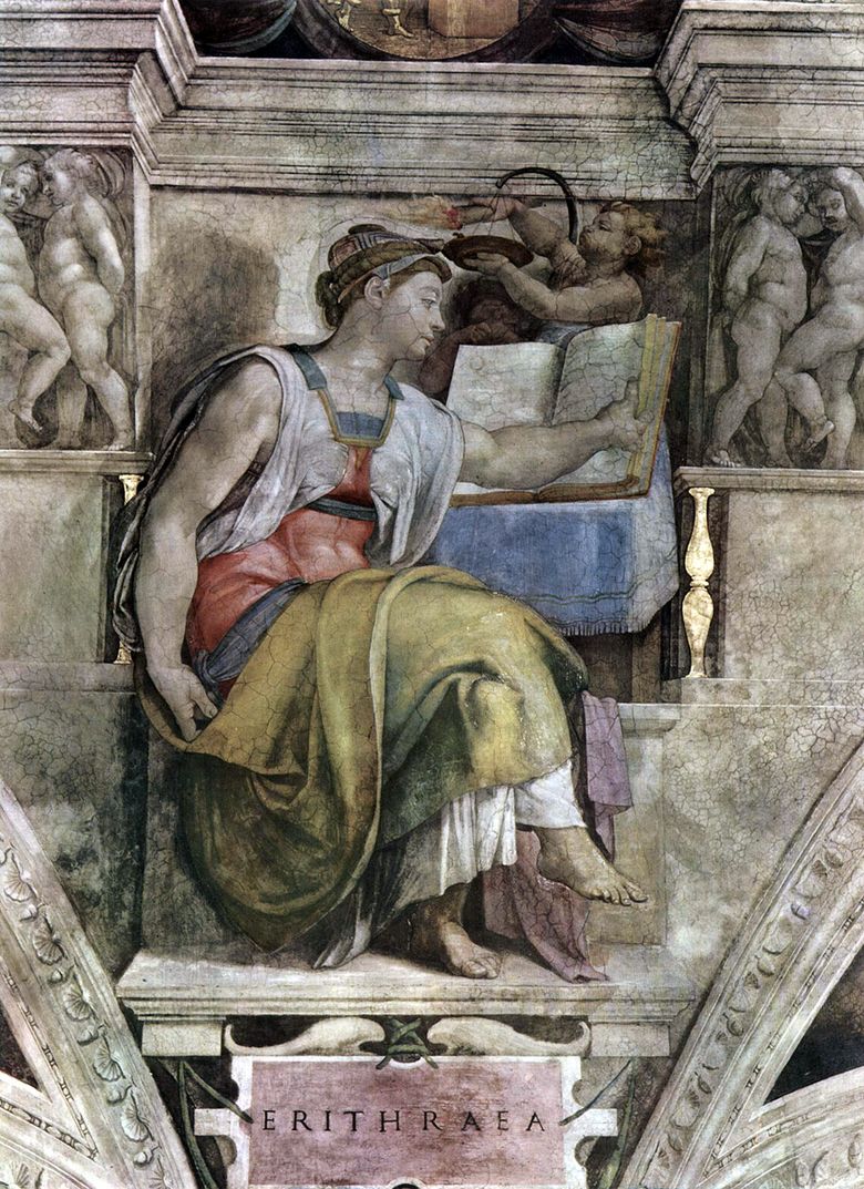 Sibylle érythréenne (fresque)   Michelangelo Buonarroti