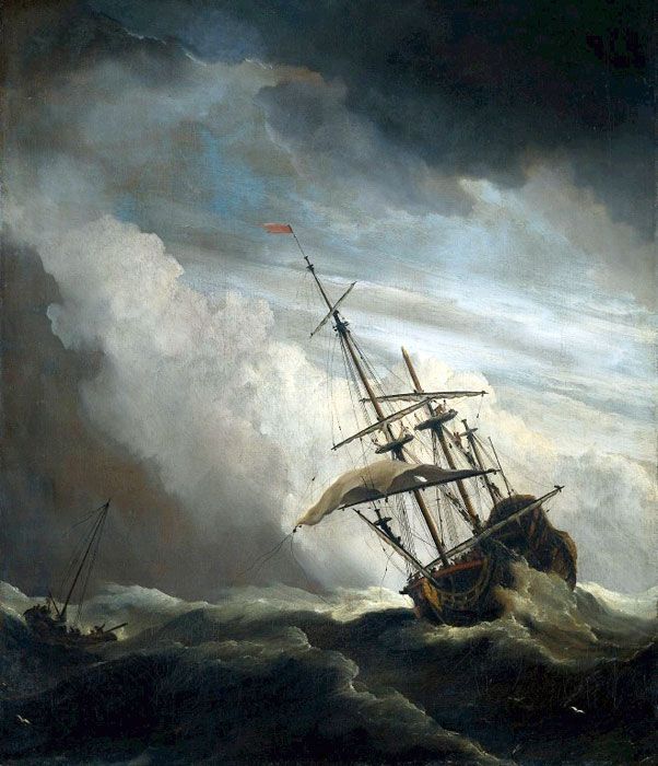 Navire en haute mer   Willem van de Velde