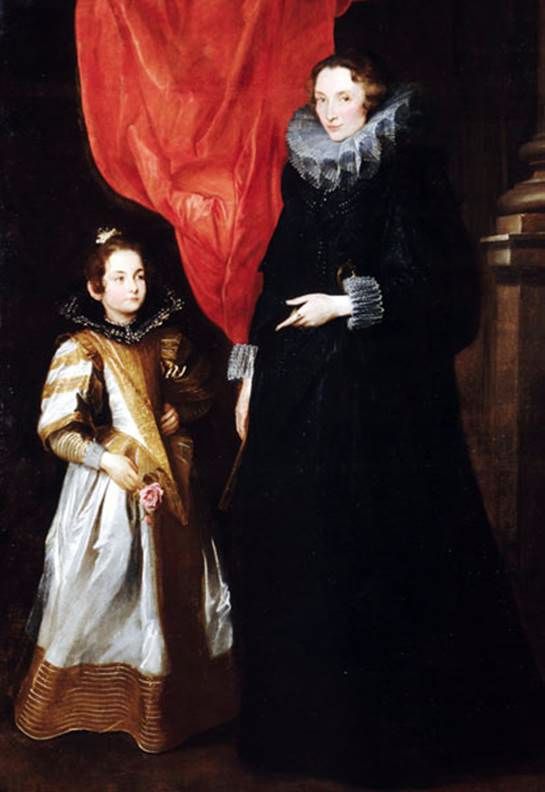 Portrait de Geronima Brignole Sale avec sa fille Maria Aurelia   Anthony Van Dyck