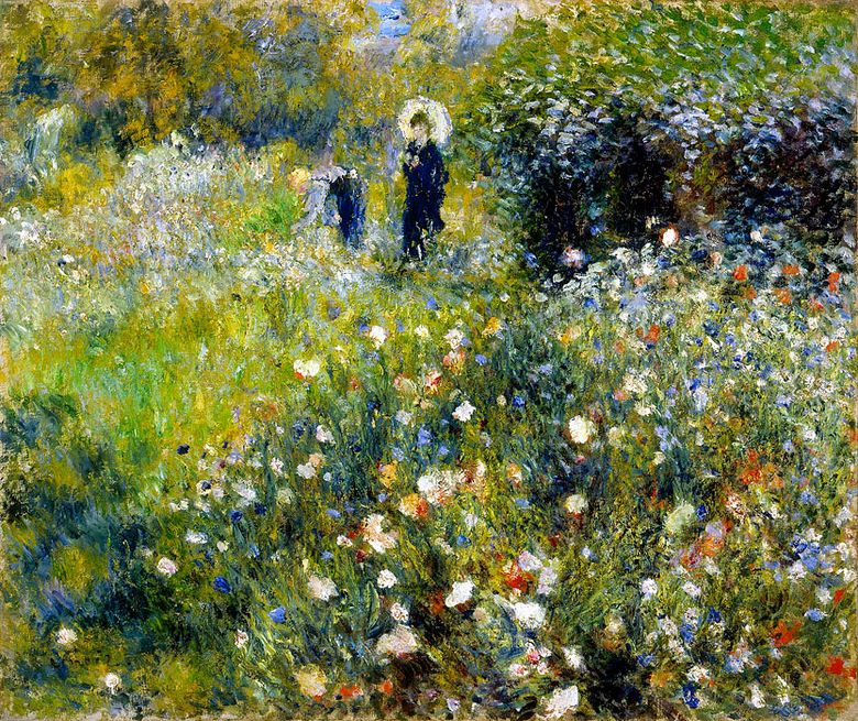 Femme au parapluie dans le jardin   Pierre Auguste Renoir